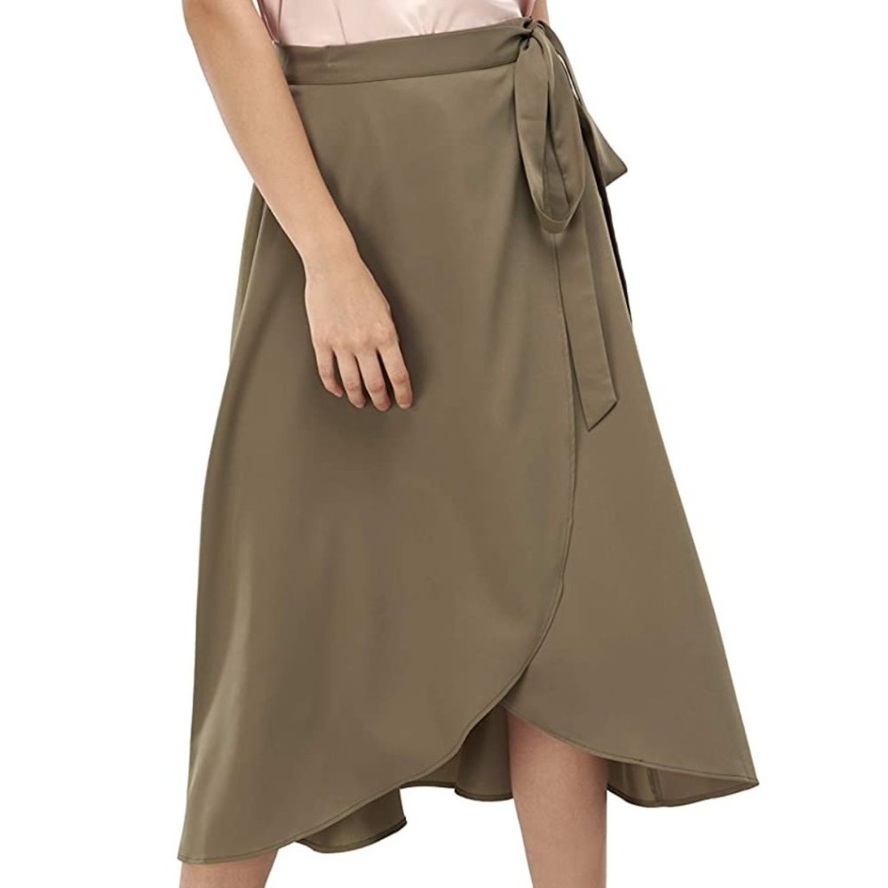 NWT Zilingo LARGE Romantic Wrap Skirt Green New With Tags